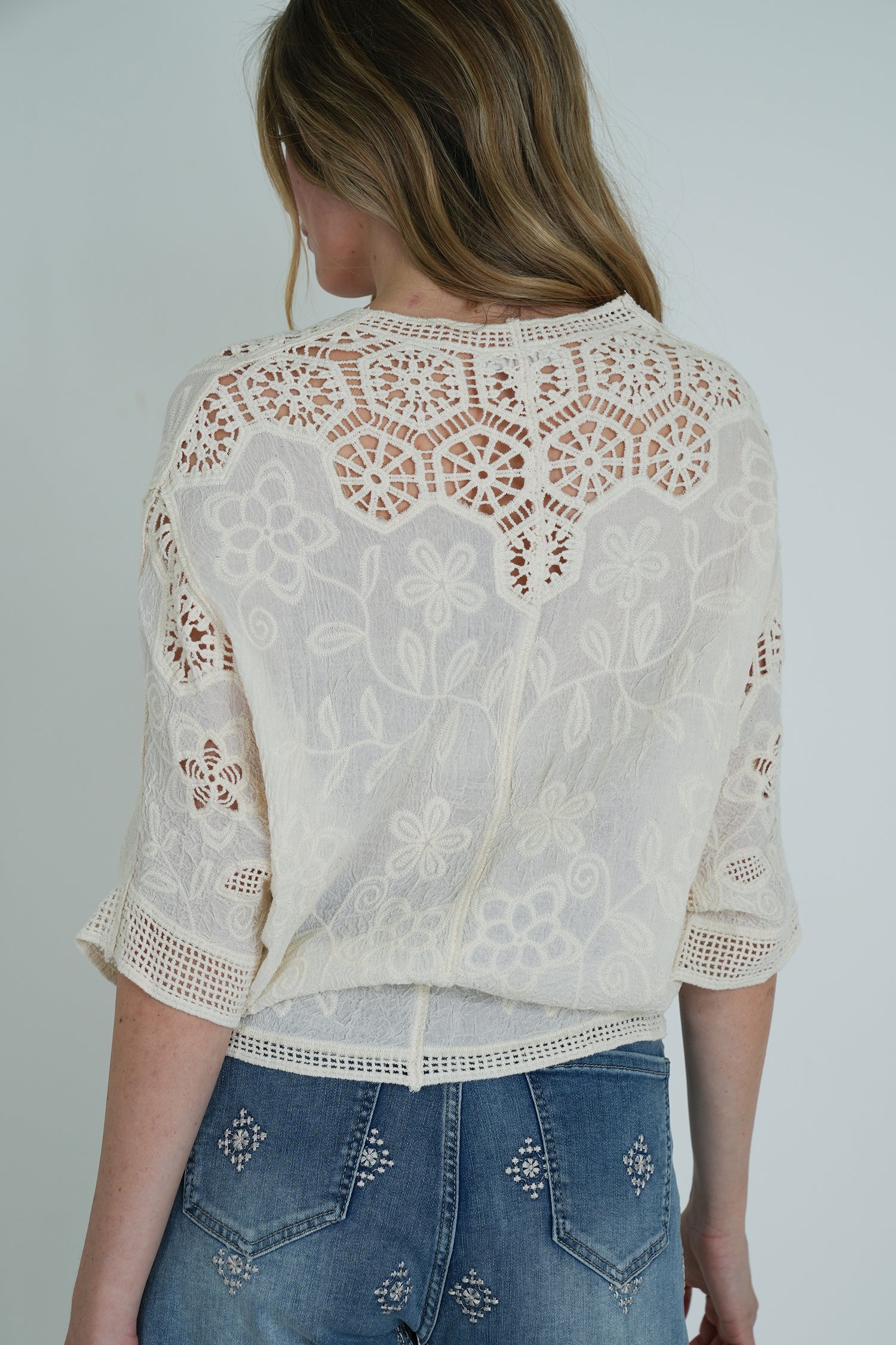 Cream Crochet Top