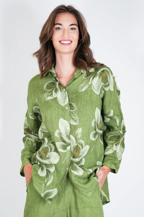 Green Emily Linen Shirt