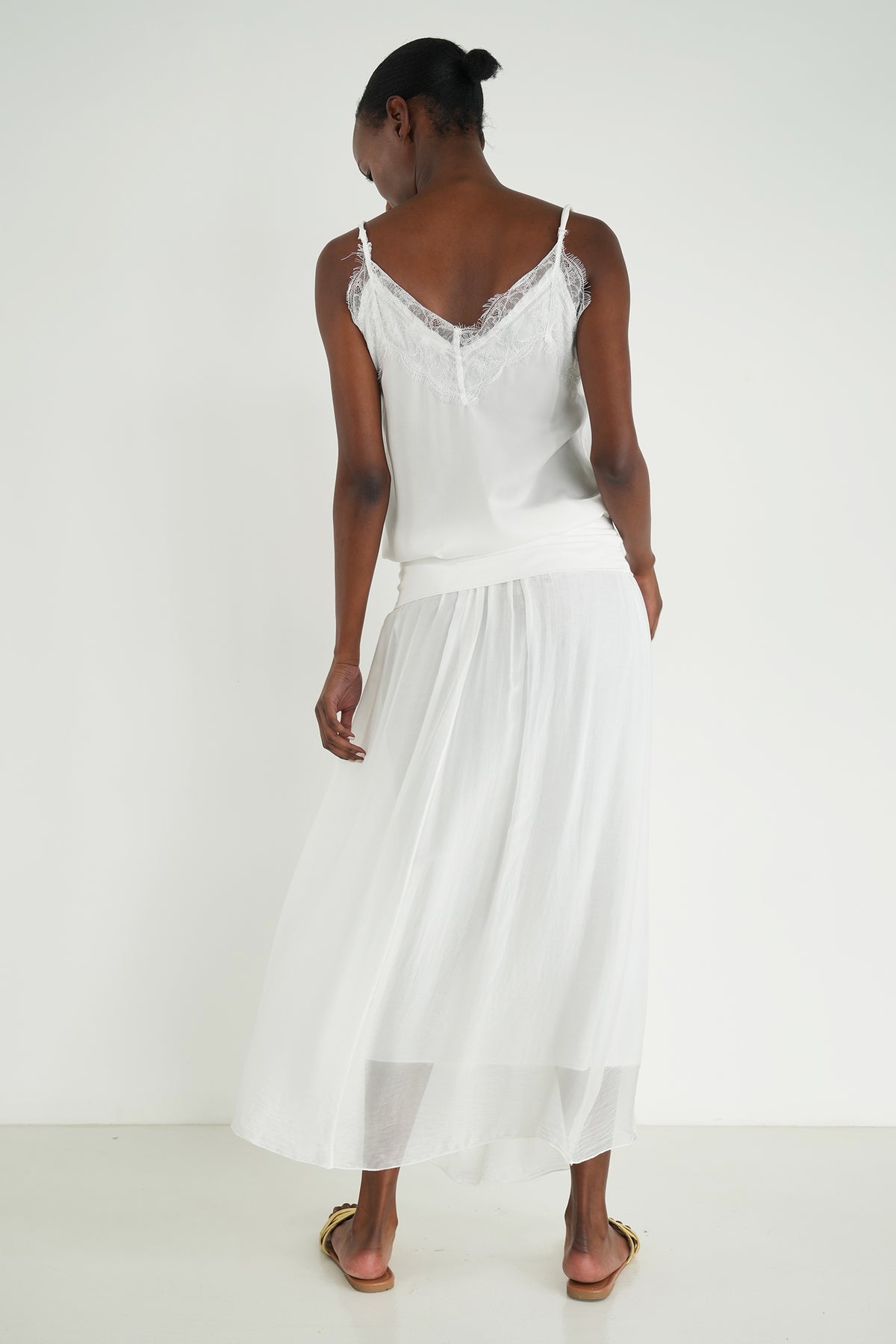 White Silk Skirt