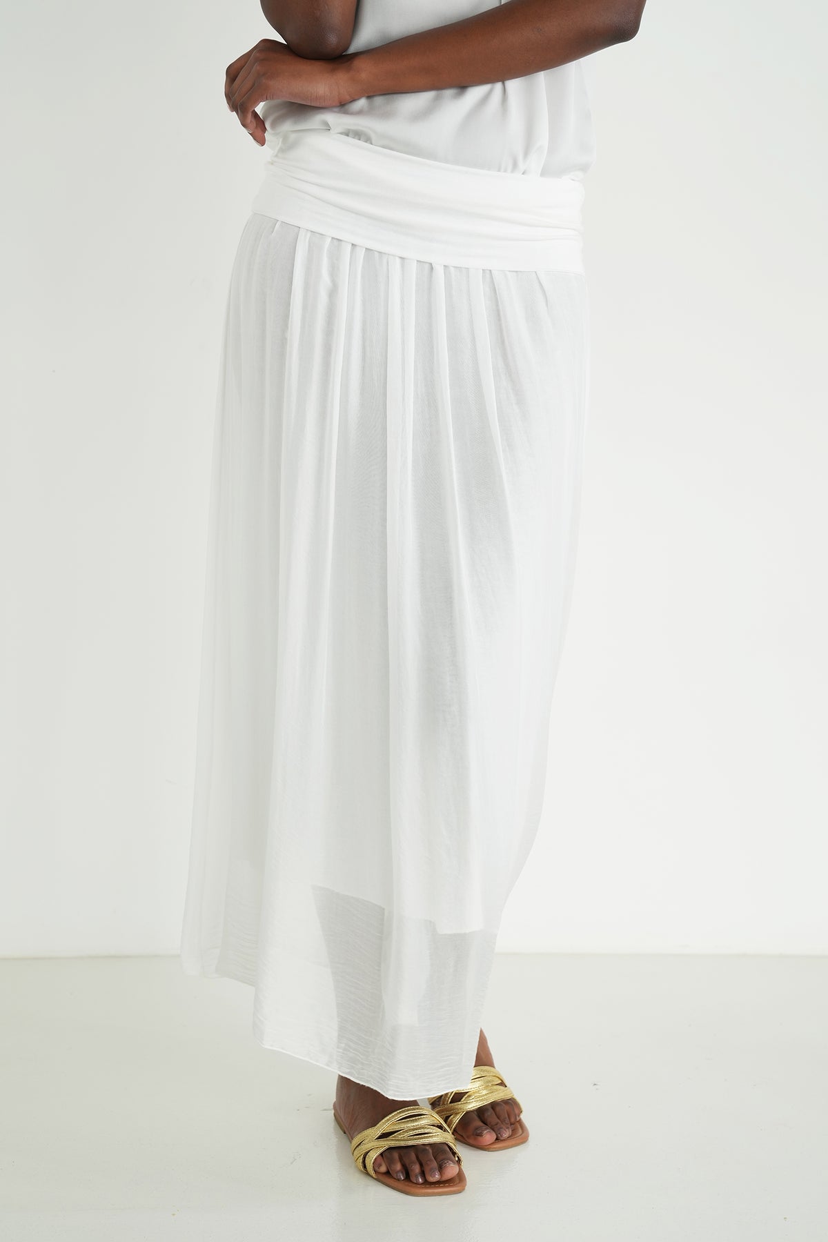 White Silk Skirt