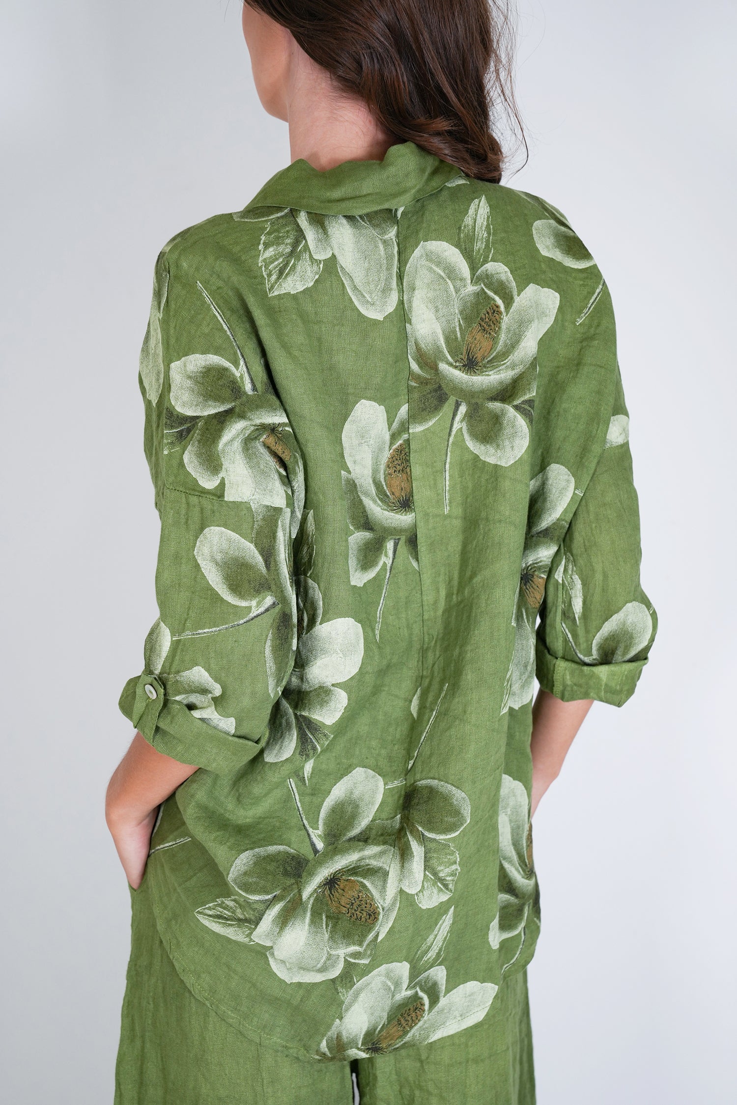 Green Emily Linen Shirt