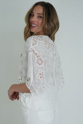 White Crochet Top