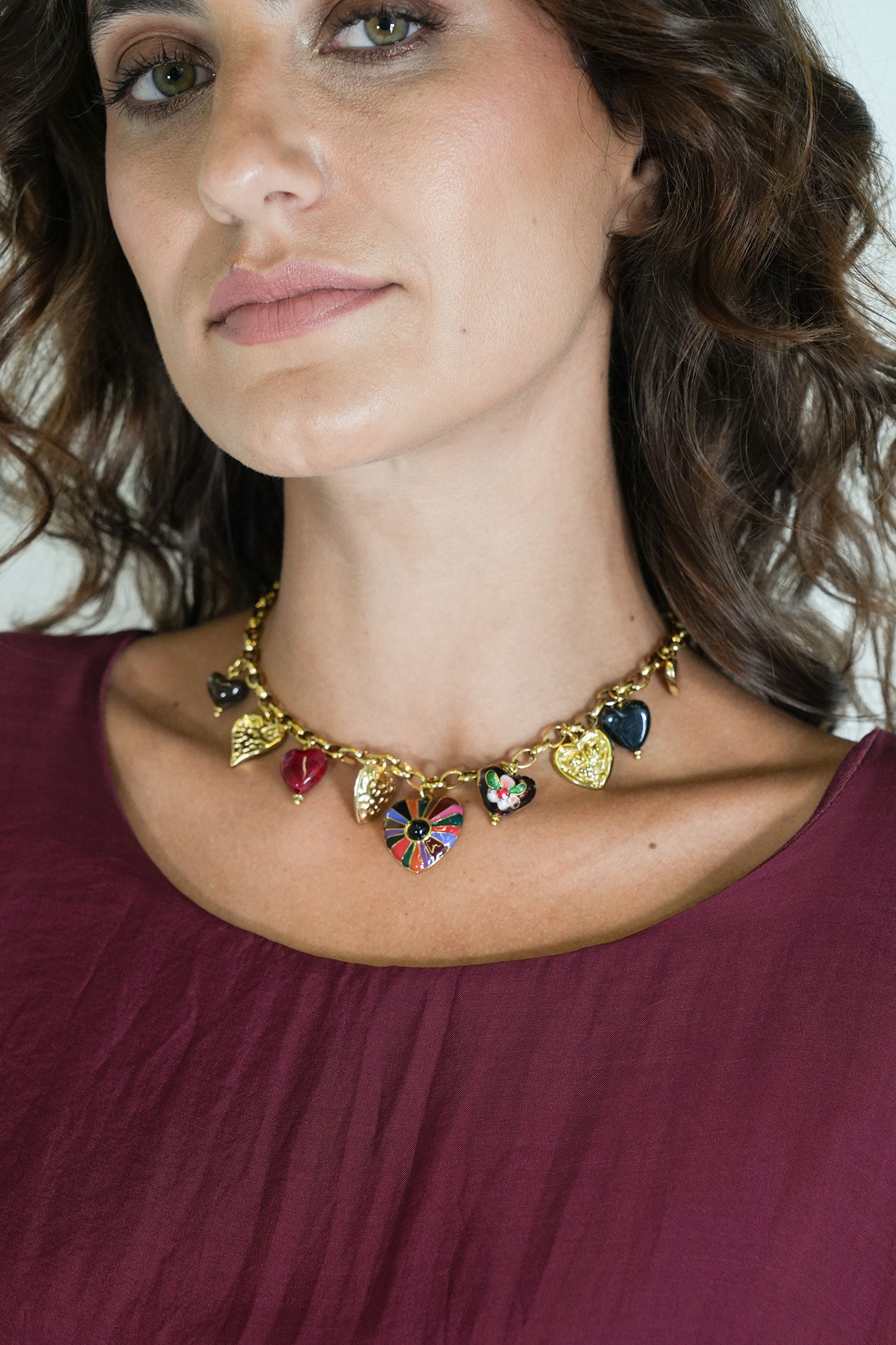 Rainbow Heart Charm Necklace