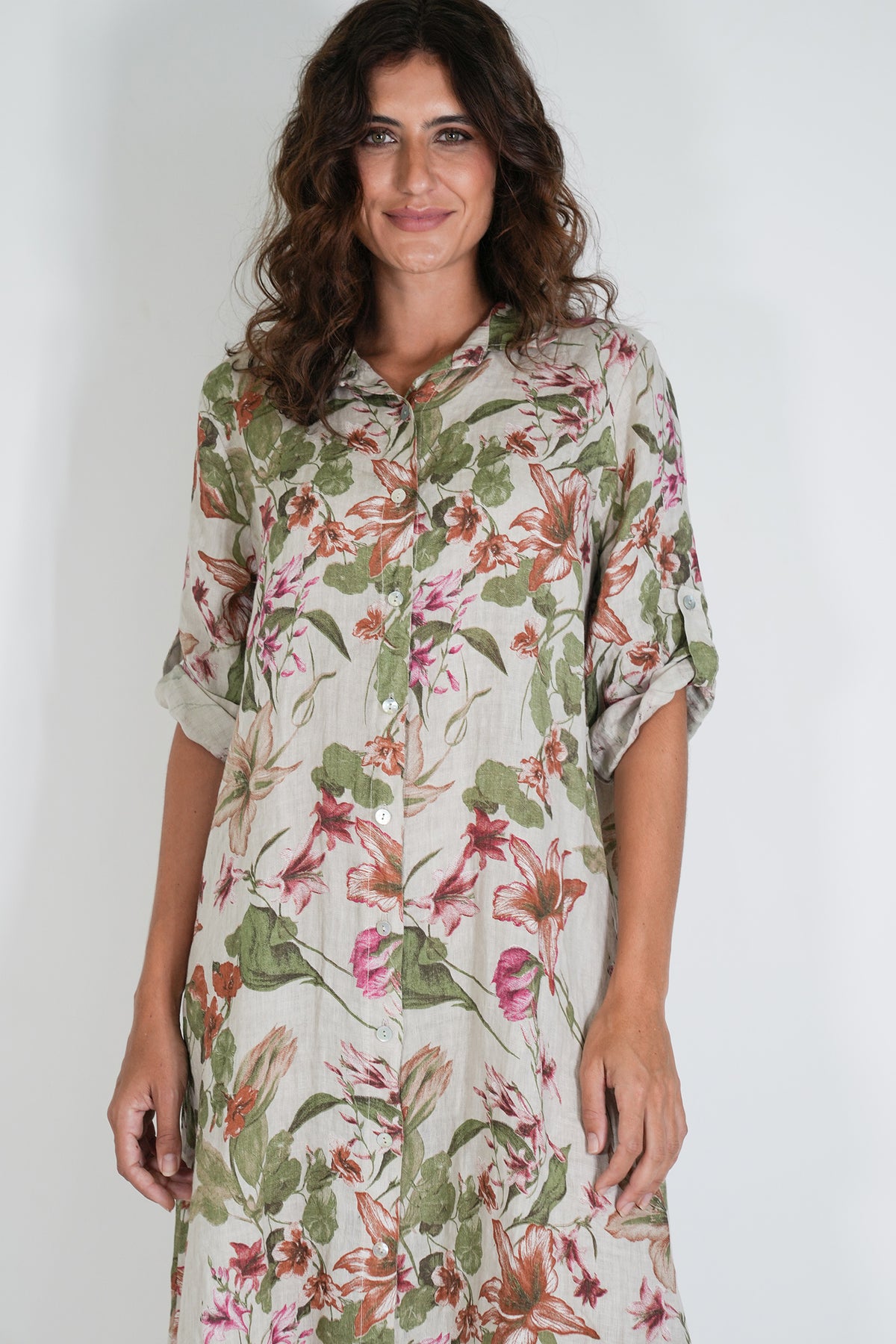 Taupe Allison Linen Dress