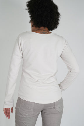 Cream Heart V Top