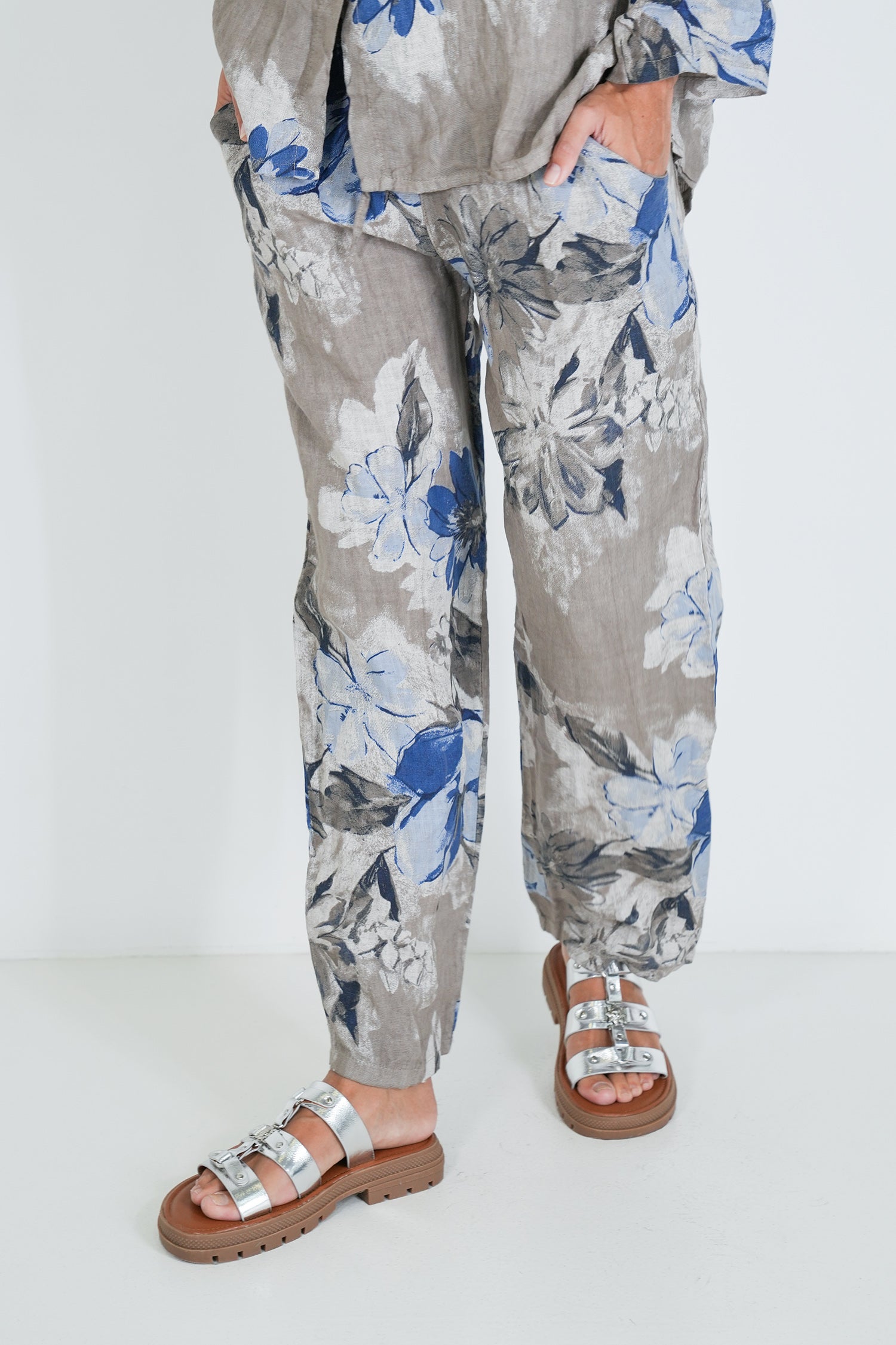 Taupe Delphine Linen Pant