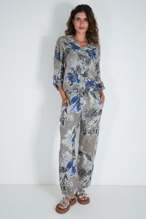 Taupe Delphine Linen Pant
