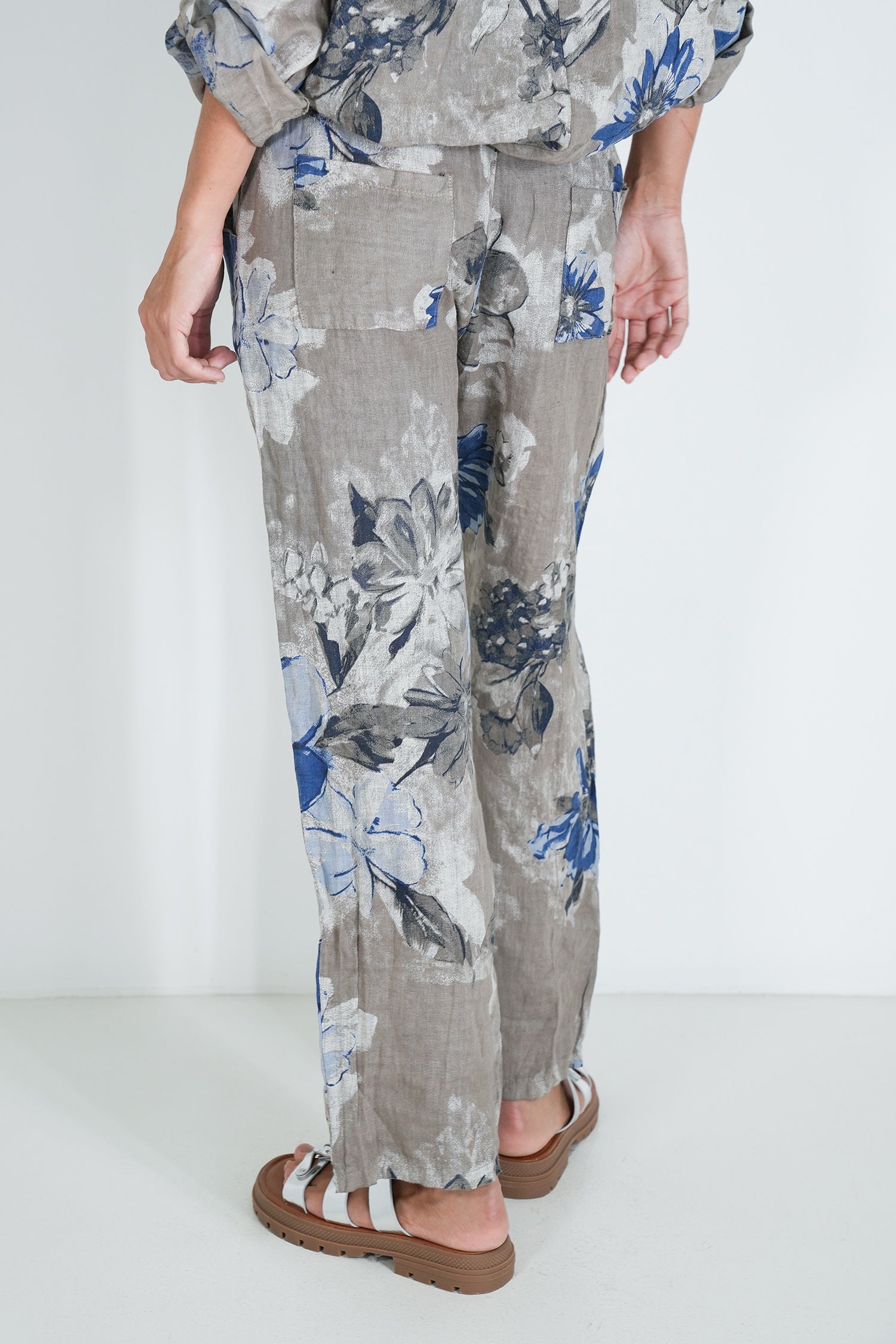 Taupe Delphine Linen Pant