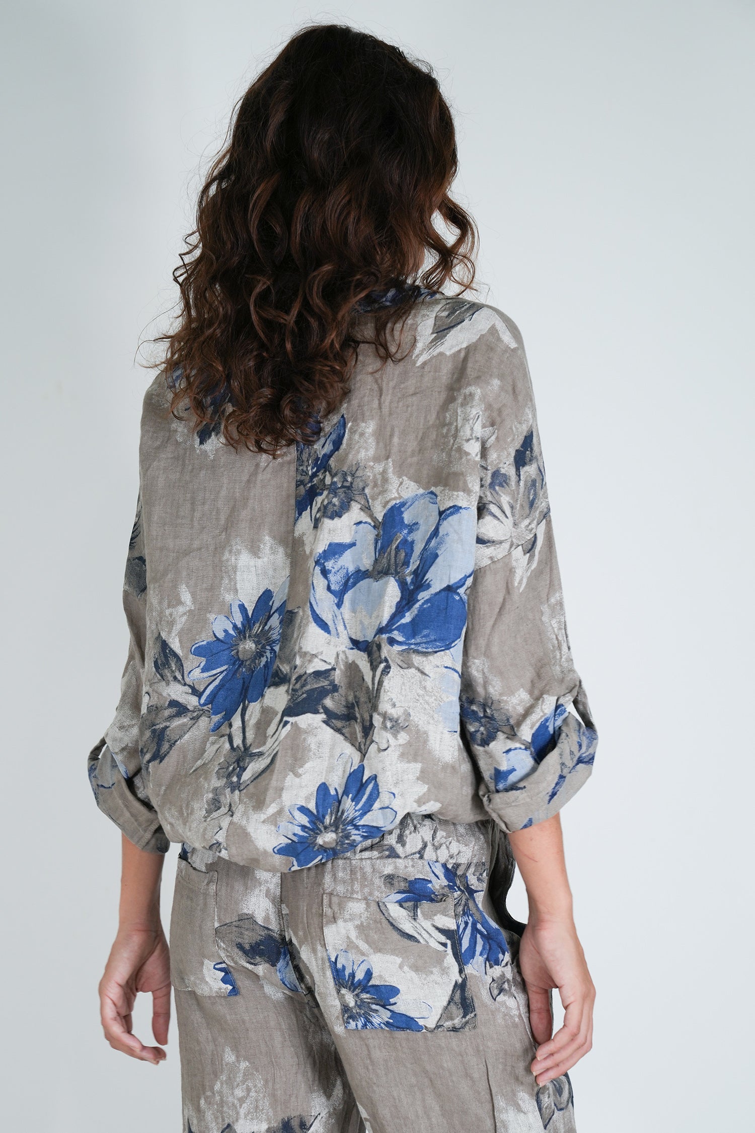 Taupe Delphine Linen Shirt