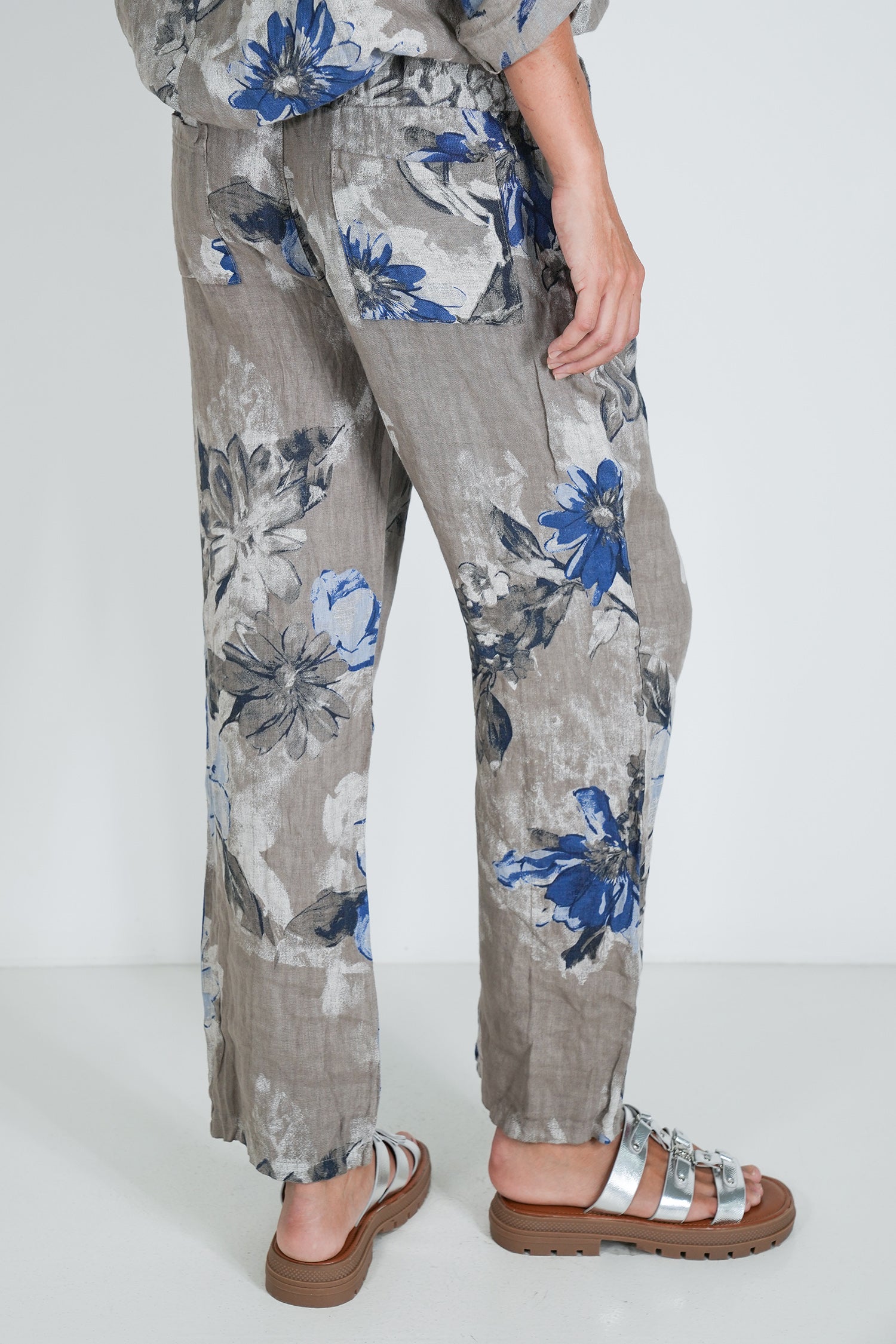 Taupe Delphine Linen Pant