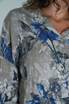 Taupe Delphine Linen Shirt