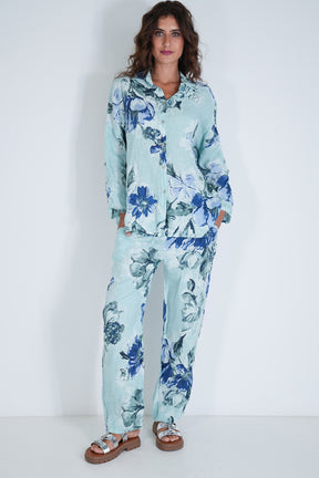 Mint Delphine Linen Pant
