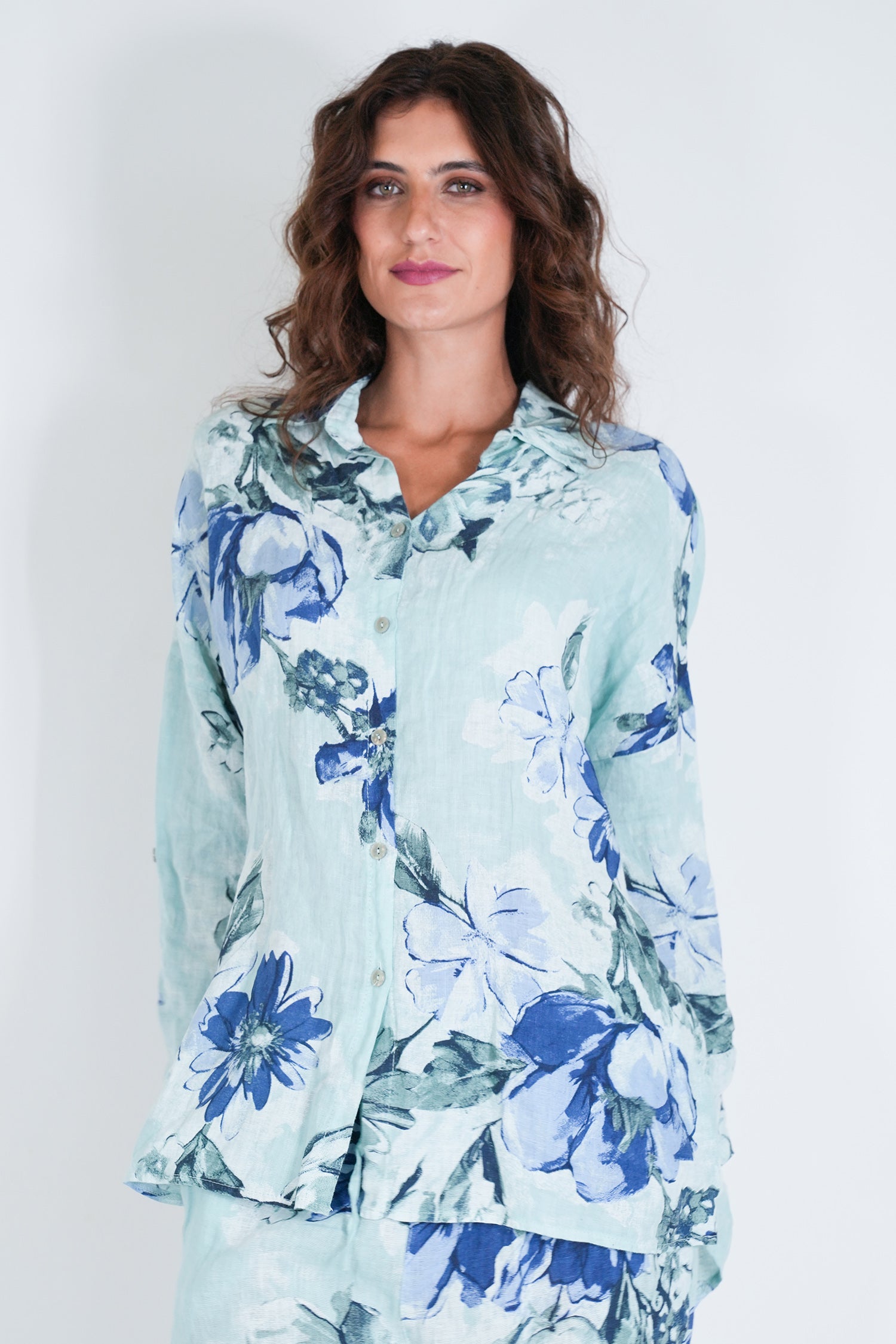 Mint Delphine Linen Shirt