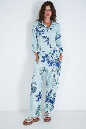 Mint Delphine Linen Pant