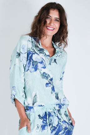 Mint Delphine Linen Shirt