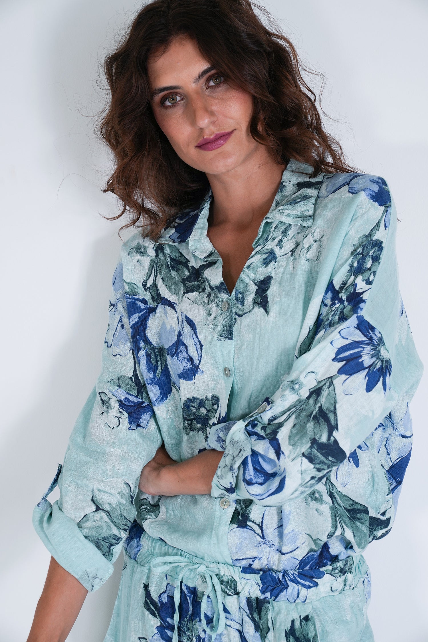 Mint Delphine Linen Shirt