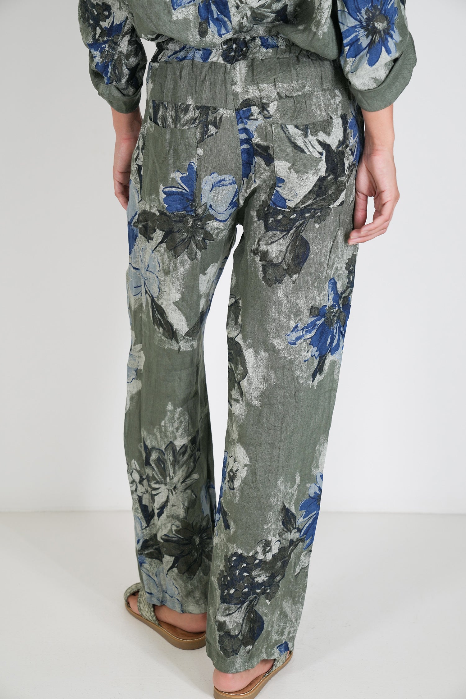 Olive Delphine Linen Pant