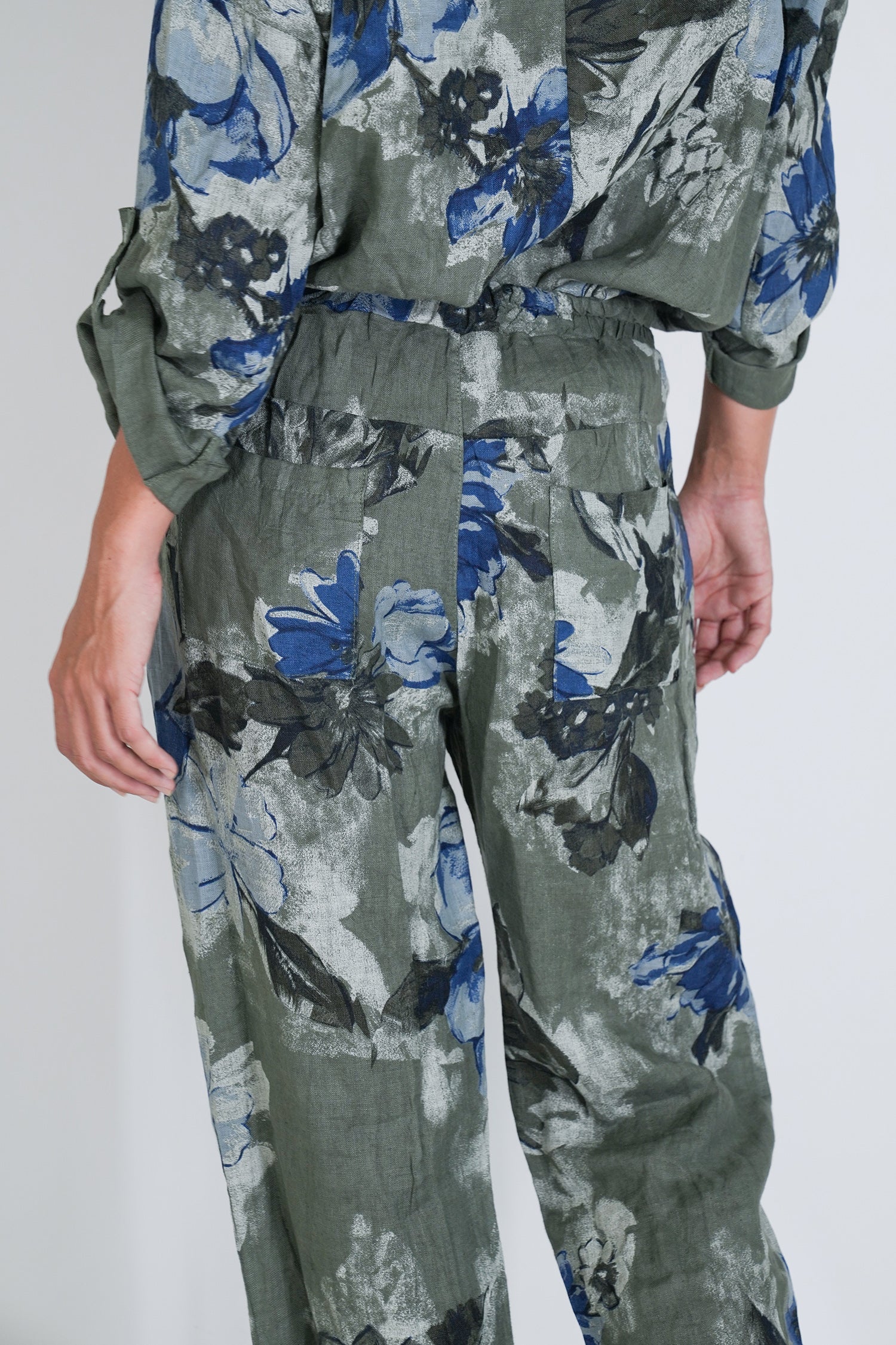 Olive Delphine Linen Pant