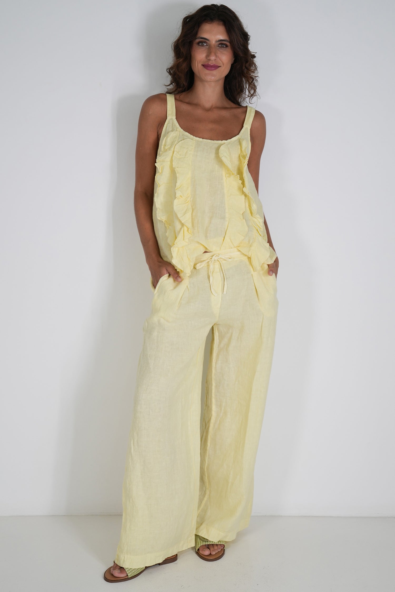 Lemon Linen Pant