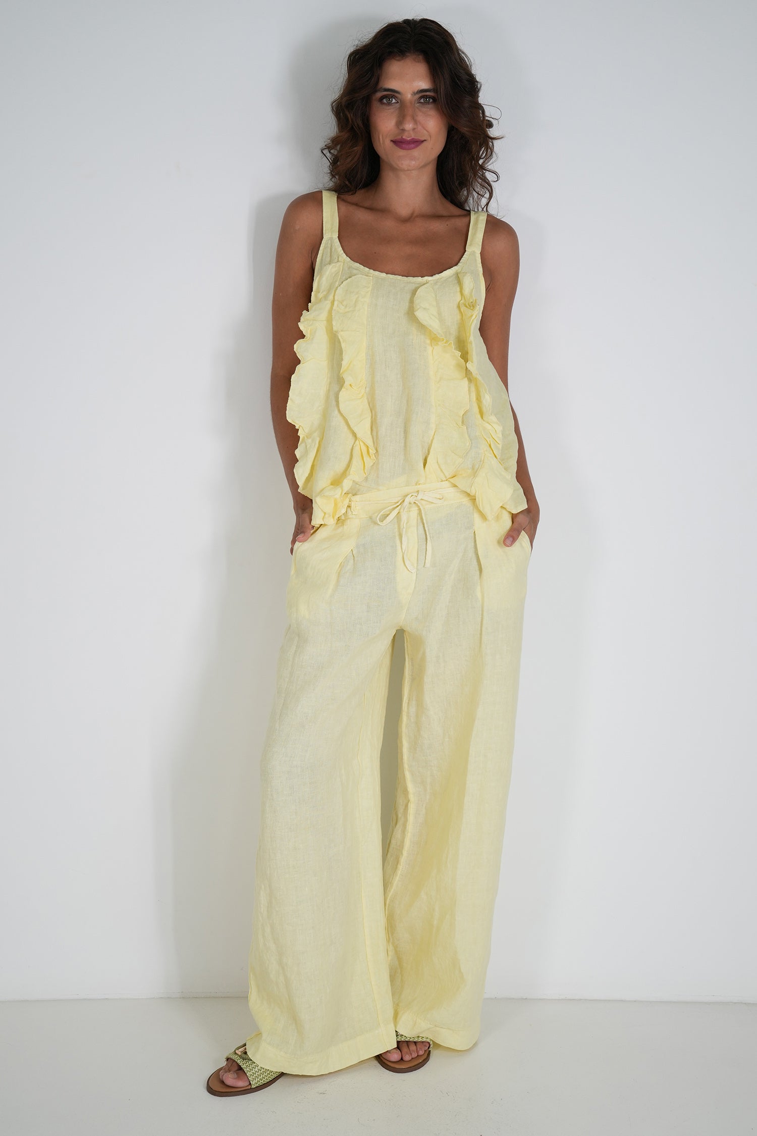 Lemon Linen Pant