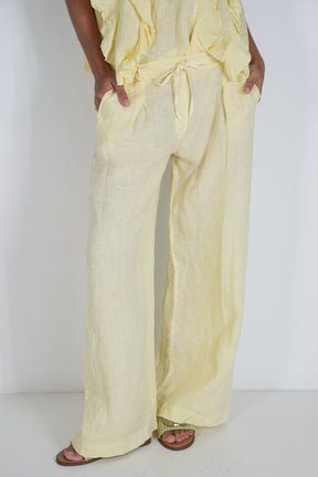 Lemon Linen Pant