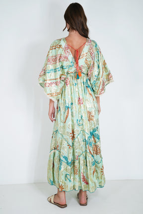 Sage and Gold Foil Shazia Dress