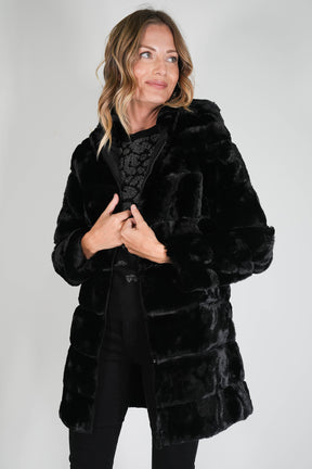 Black Faux Fur Coat