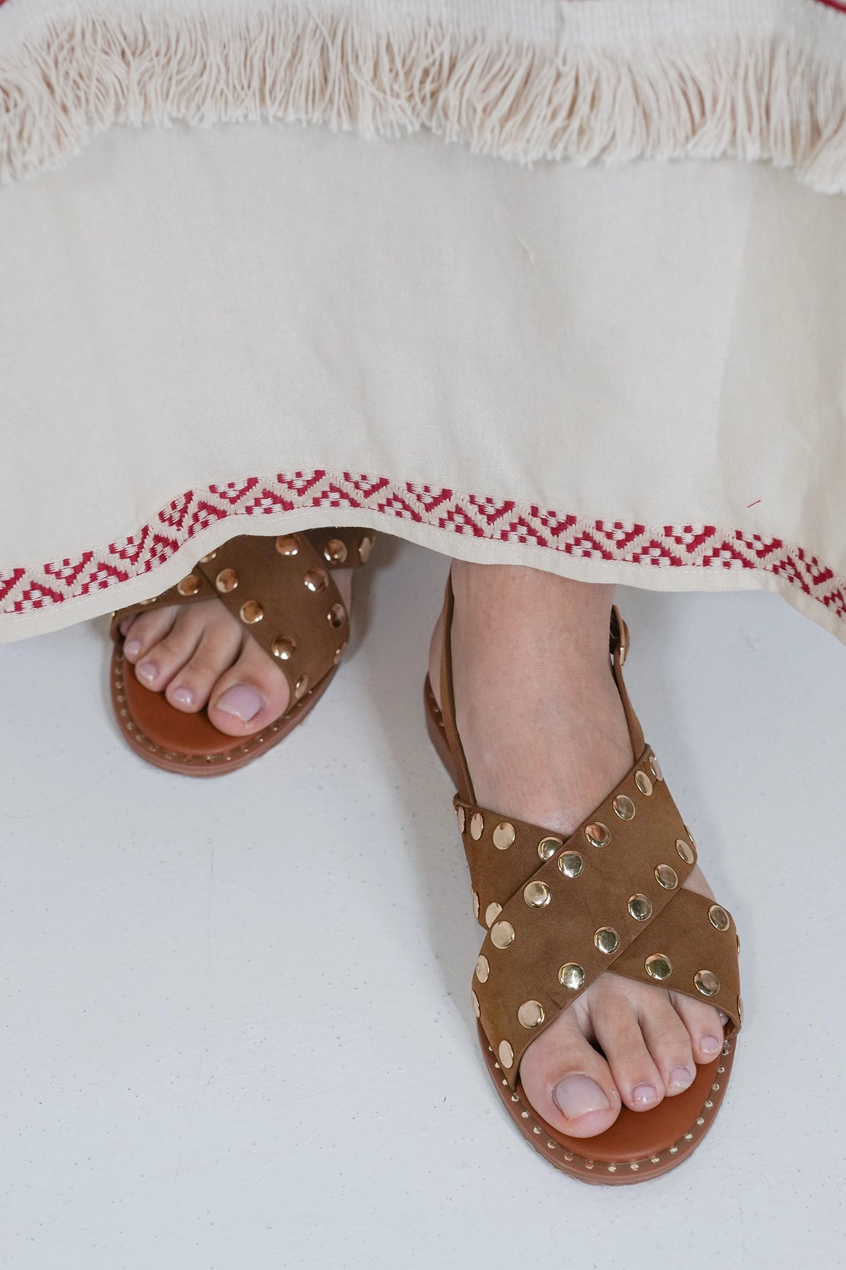 Beige Studded Sandal