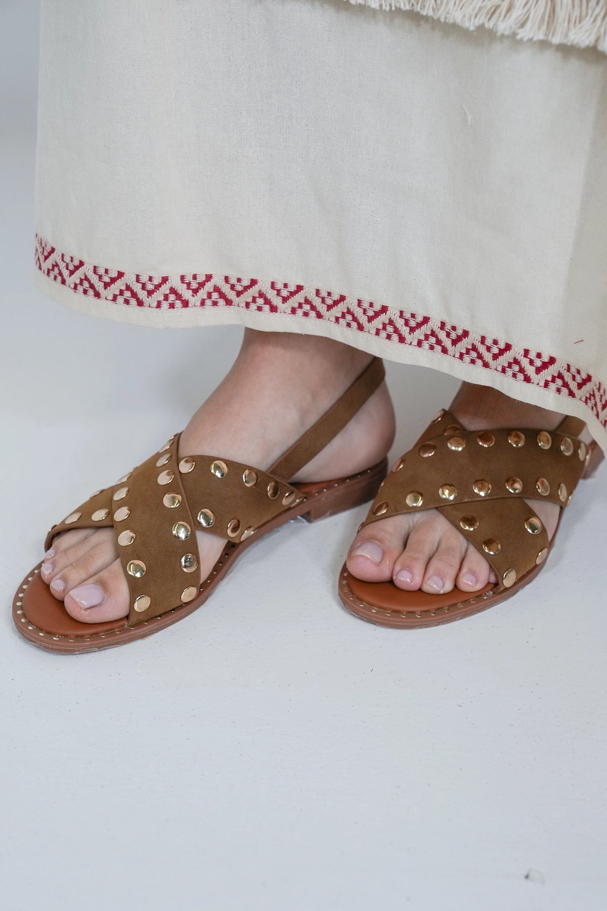 Beige Studded Sandal