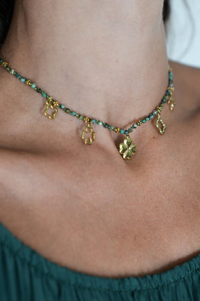 Green 4 Leaf Clover Necklace
