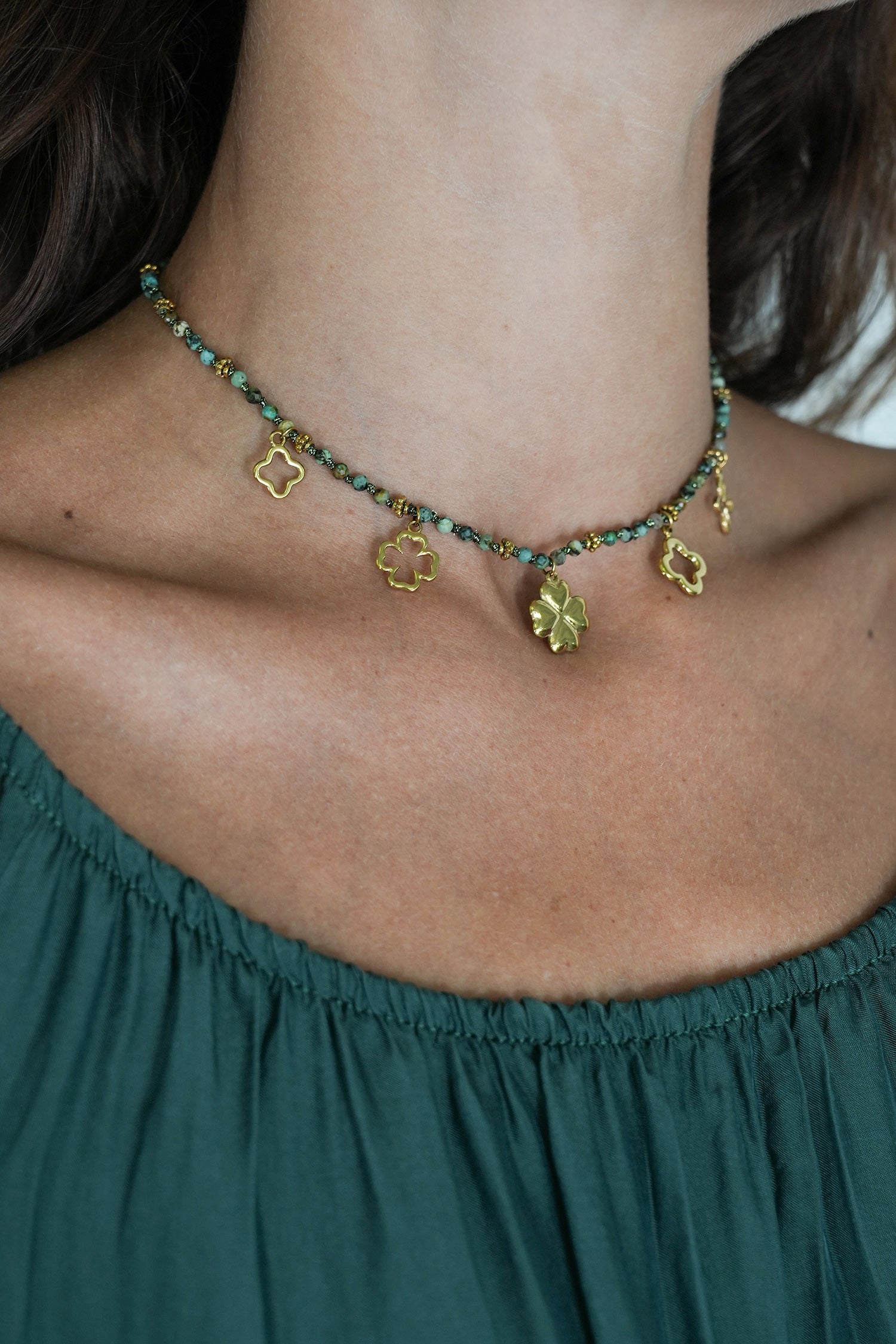 Green 4 Leaf Clover Necklace