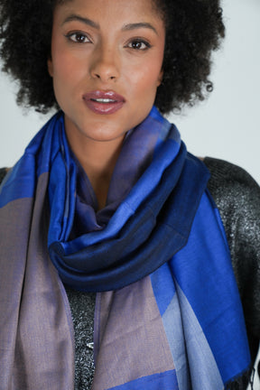 Cobalt Geometric Scarf