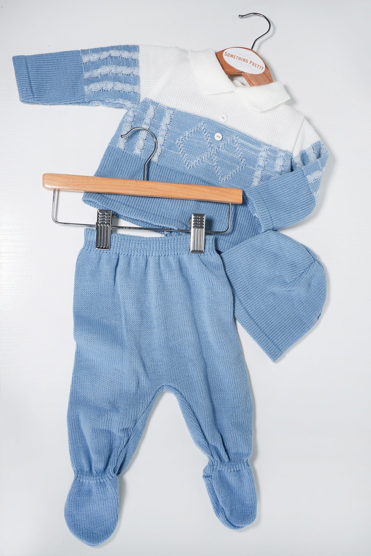 Blue and White Jackson Knit Set