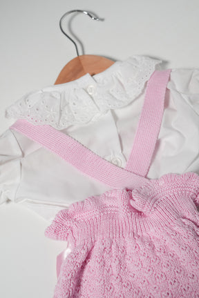 Pink Dungaree Knit Set
