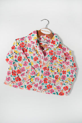 White Liberty Girls Long Set PJ