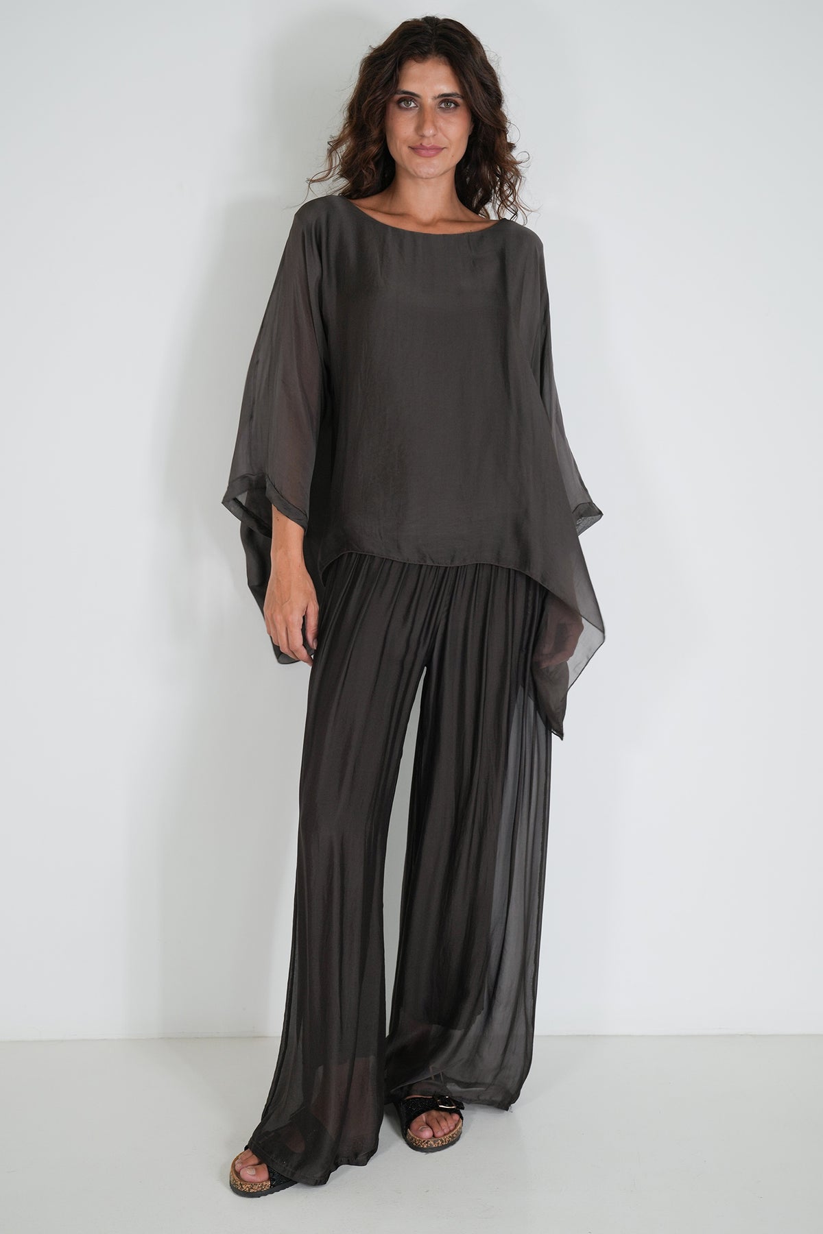 Chocolate Silk Harem Pant