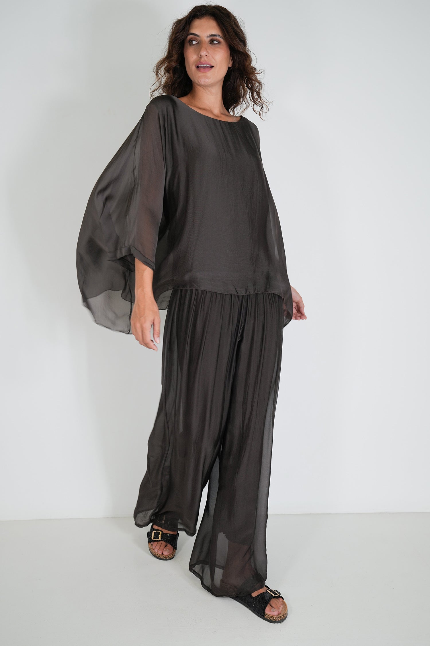 Chocolate Silk Harem Pant