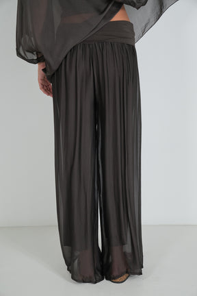 Chocolate Silk Harem Pant