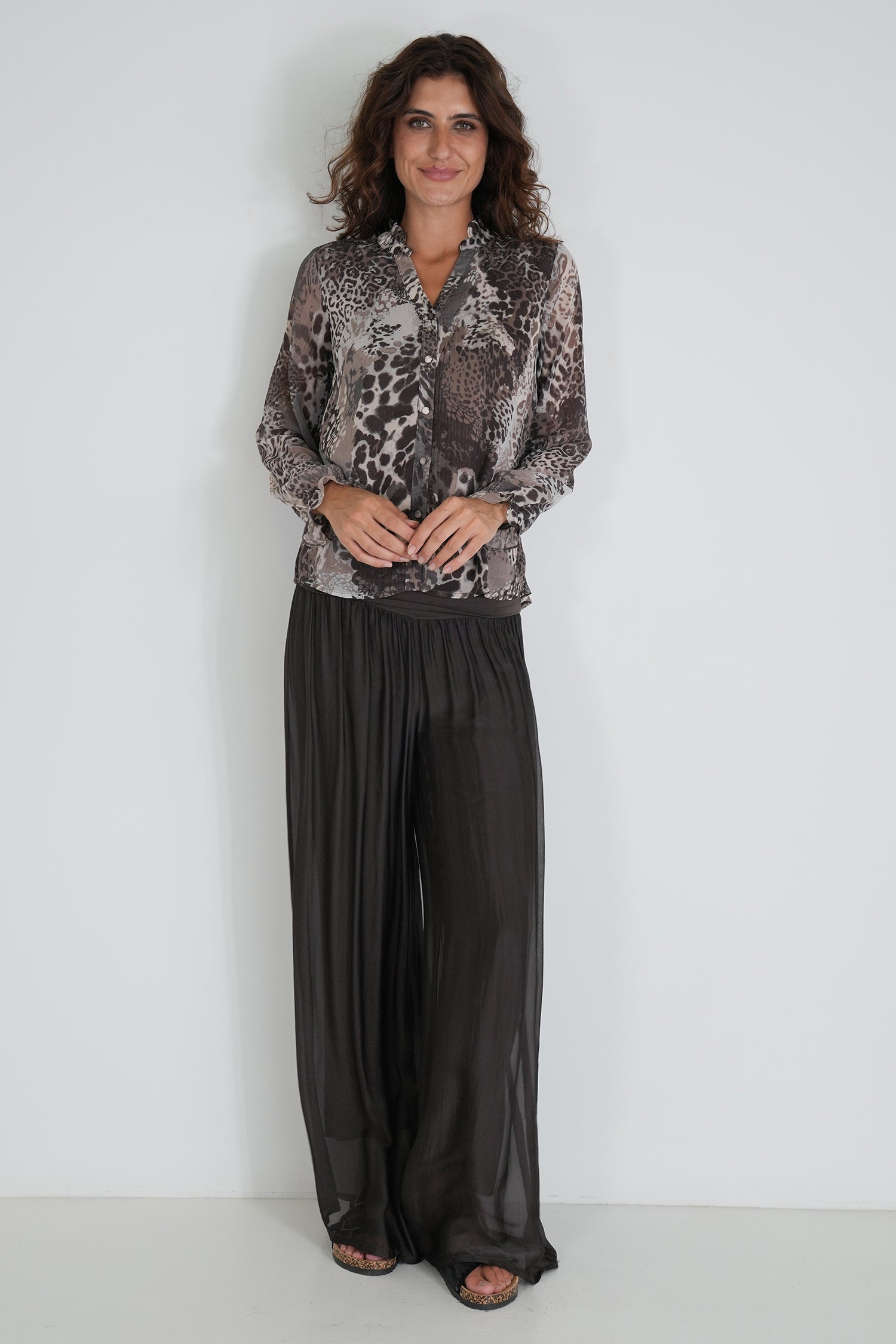 Chocolate Leopard Blouse