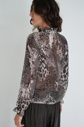 Chocolate Leopard Blouse