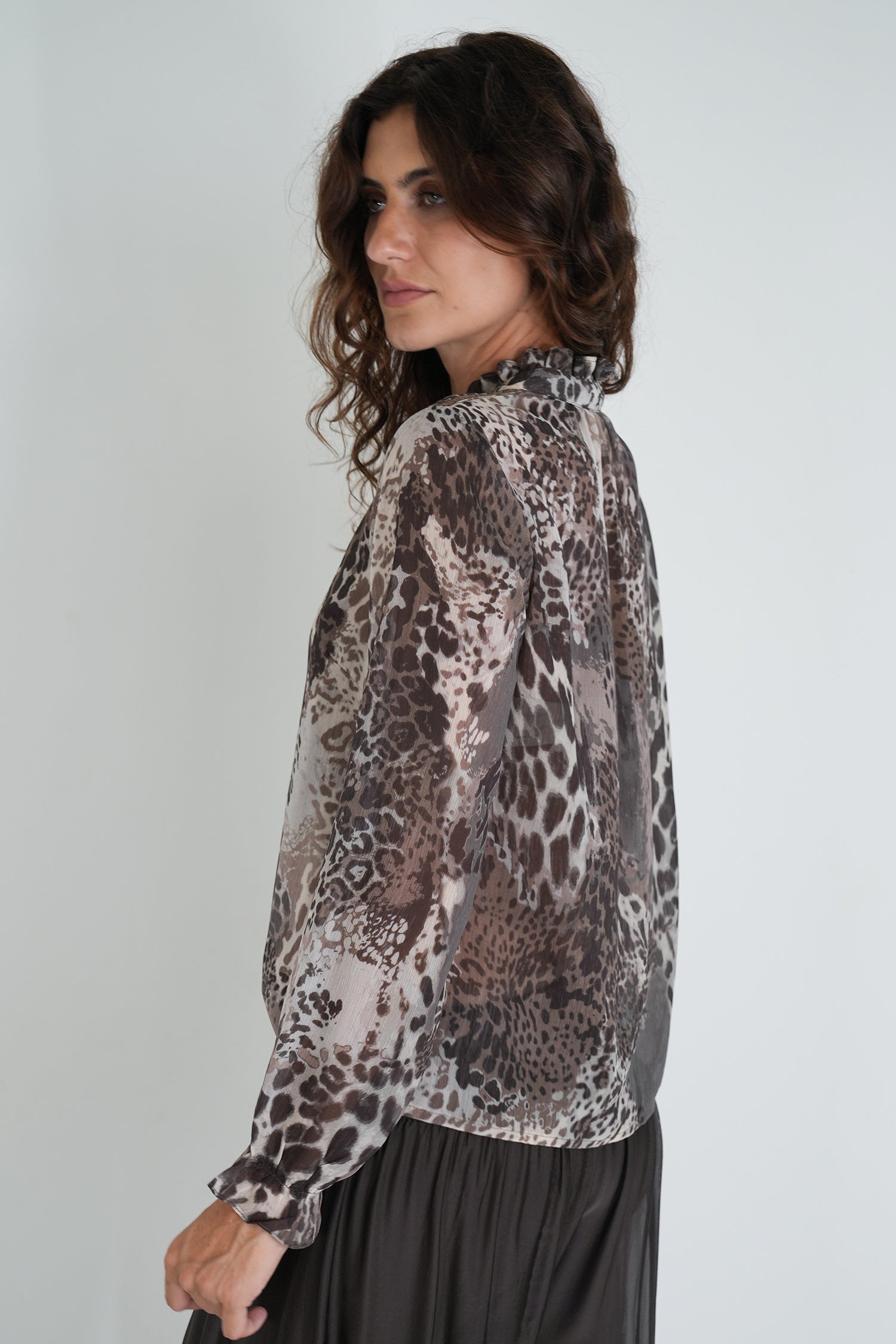 Chocolate Leopard Blouse