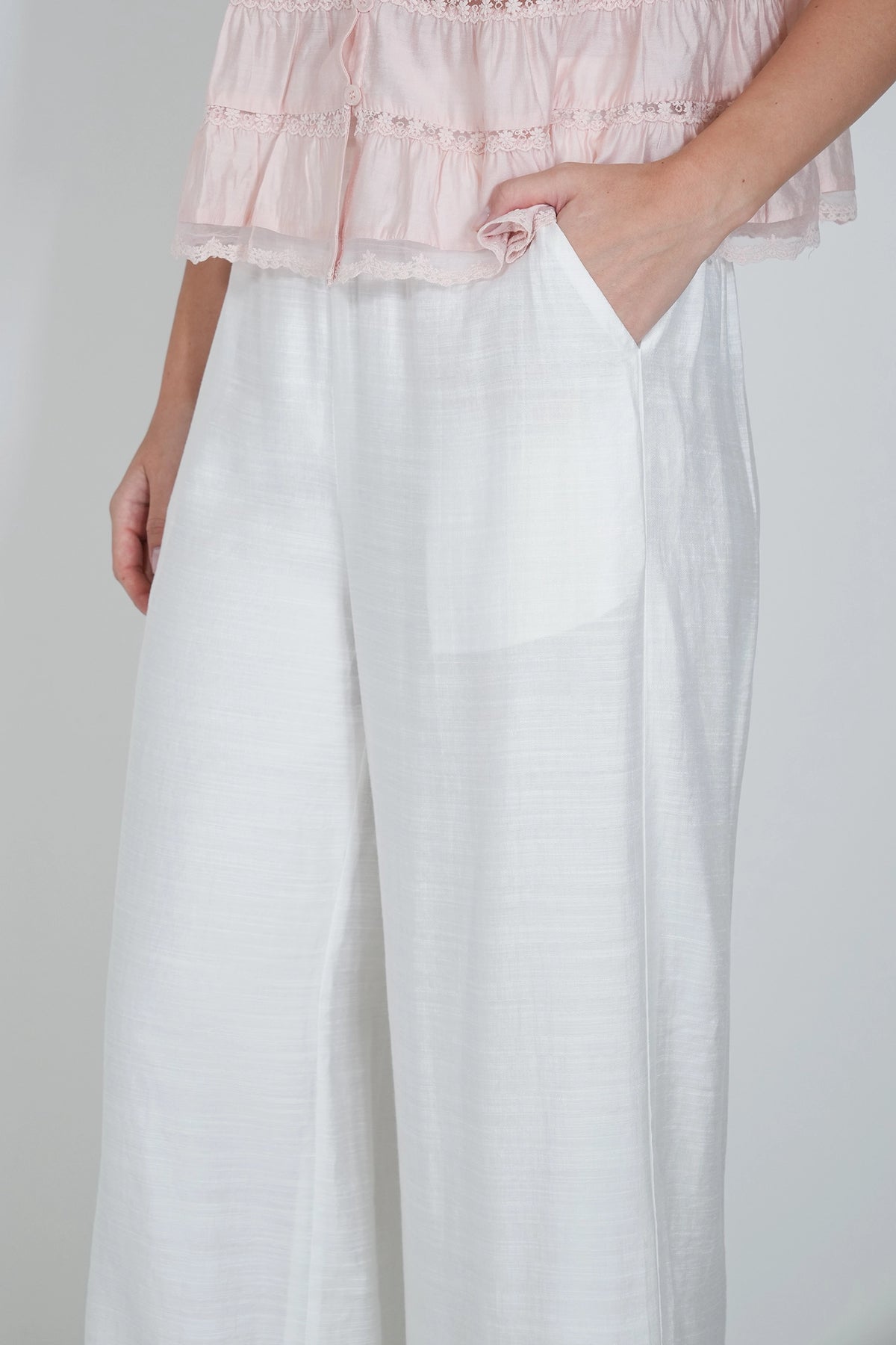 White Formal Cotton Pant