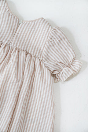 Beige Striped Emily Frock