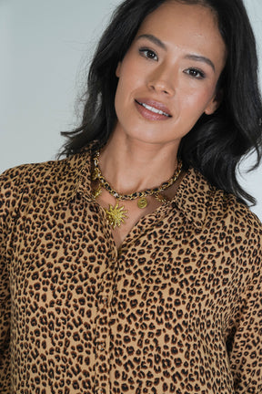 Beige Winter Leopard Tunic