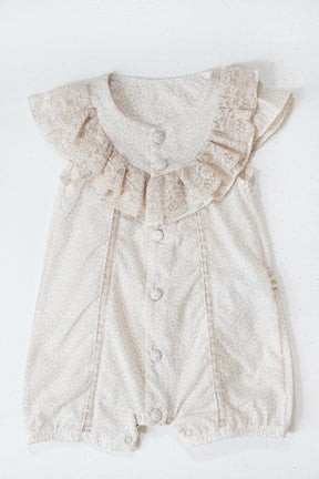 Beige Polly Button Romper