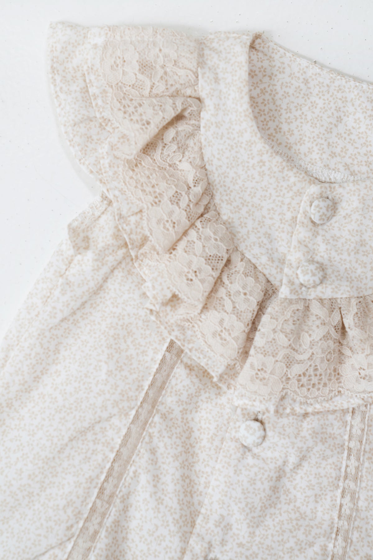 Beige Polly Button Romper