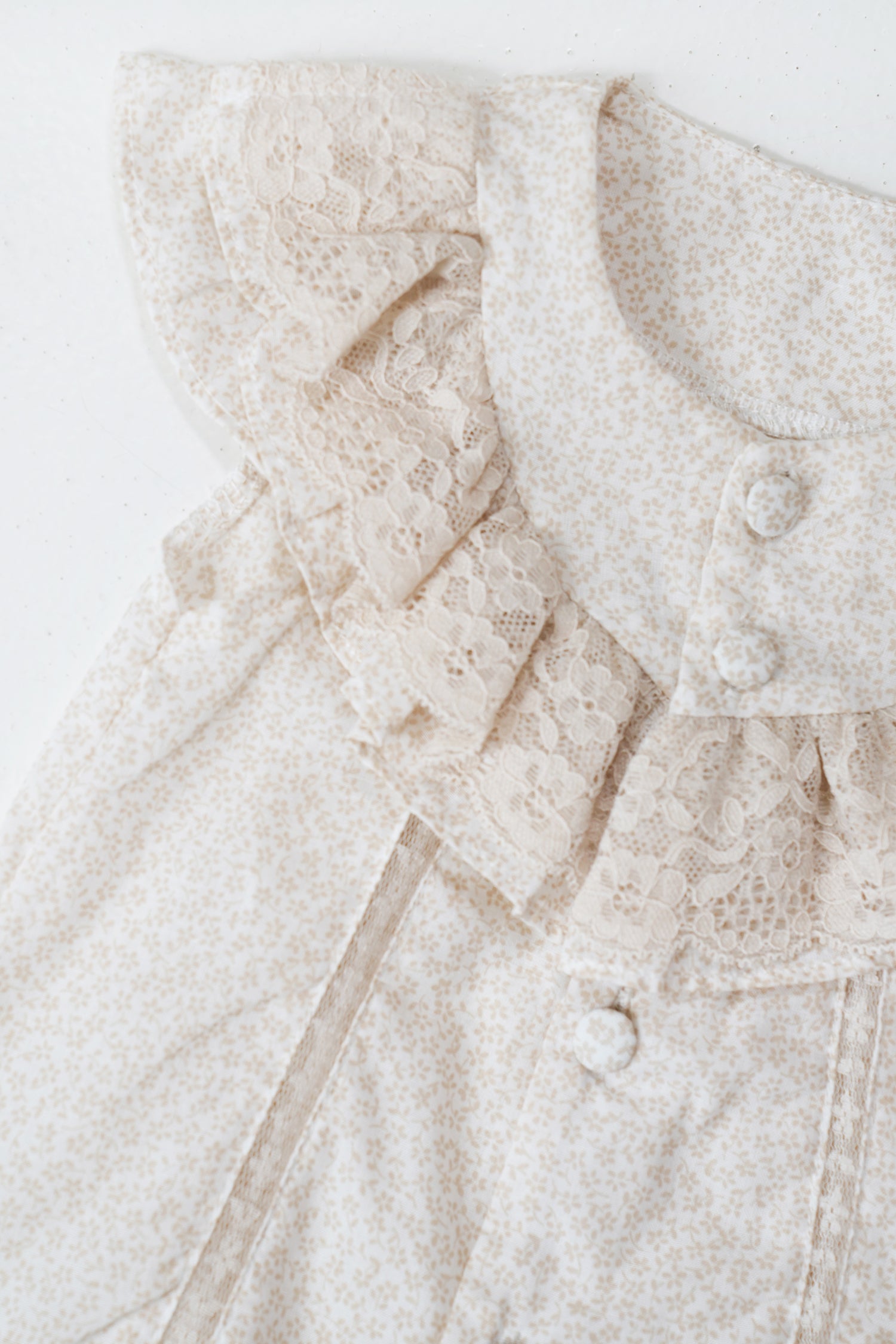 Beige Polly Button Romper