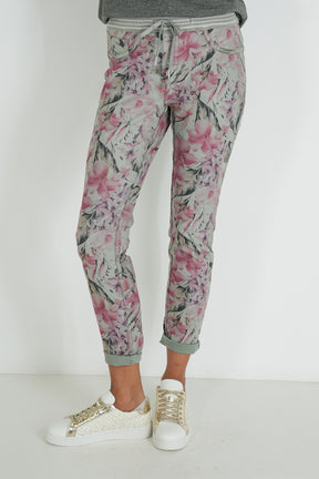 Olive Hibiscus Reversible Jean