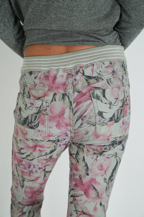 Olive Hibiscus Reversible Jean