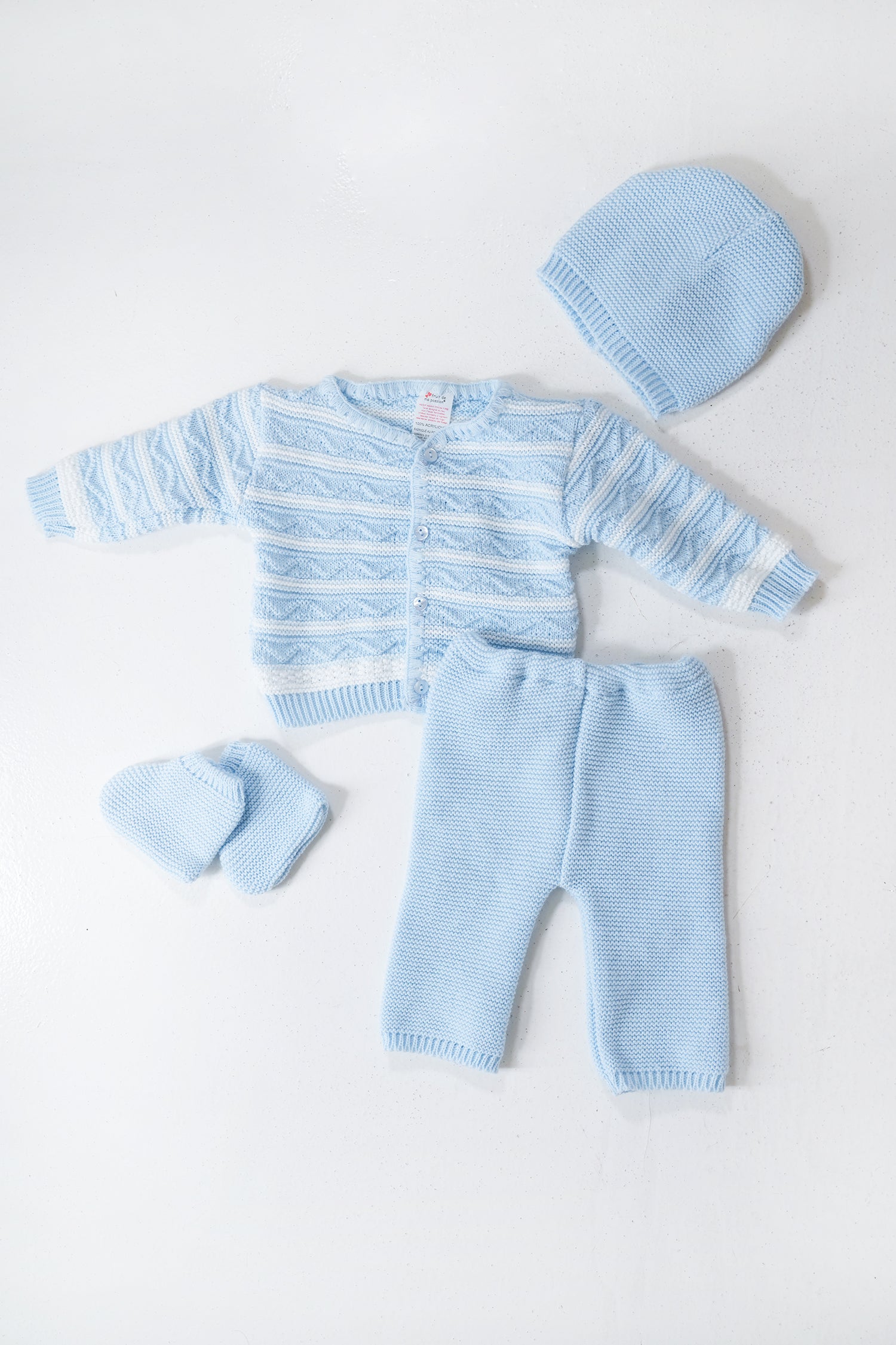 Blue and White Striped Newborn Set